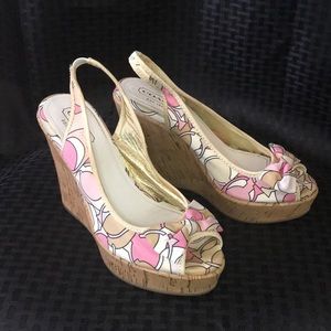 Coach, Gwynnie, Wedges, Sling Back, peek a Boo Toe